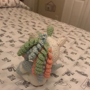 Handmade with love knitted unicorn